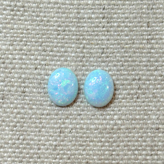 Sterling Opal 8x10mm Oval Cabochon Pair