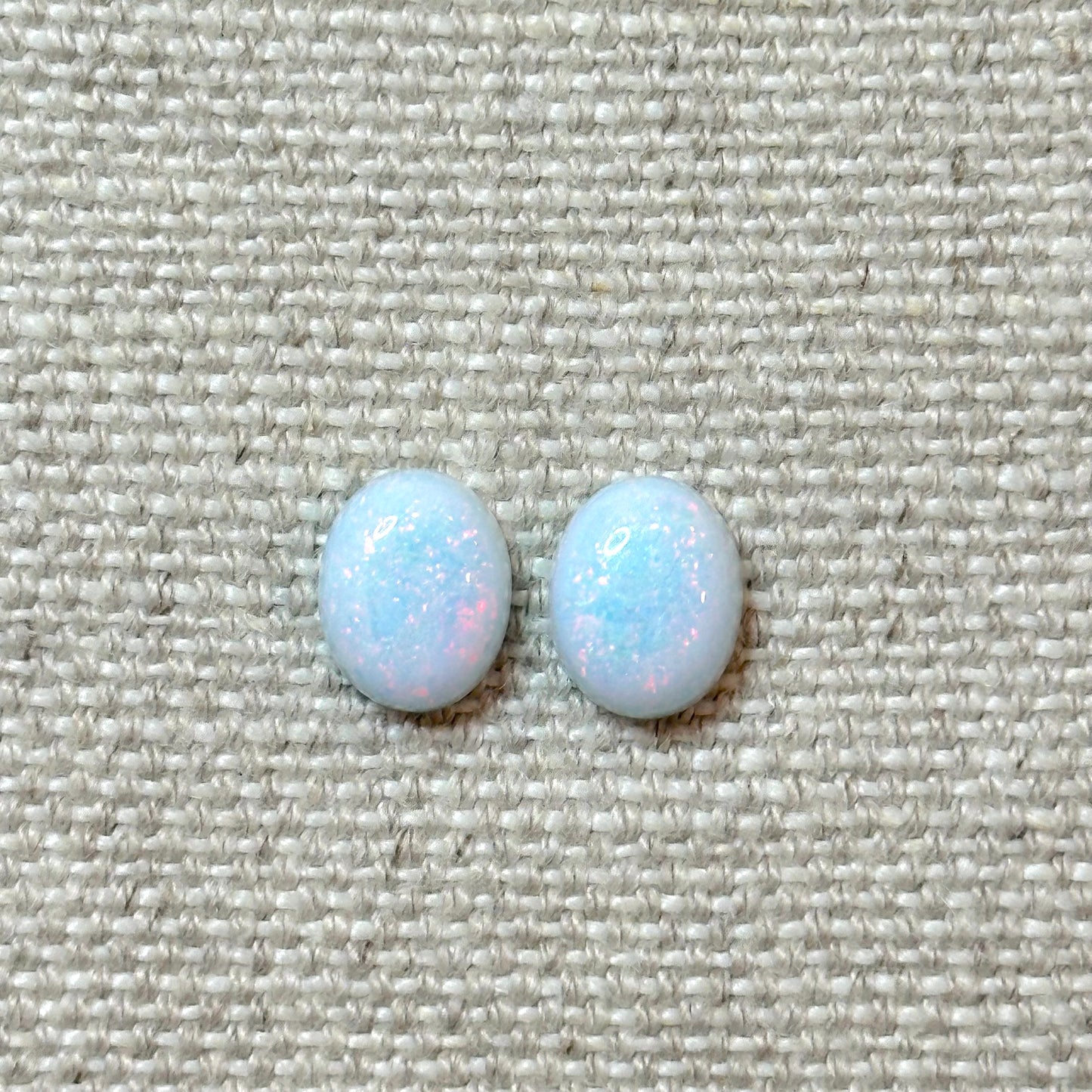 Sterling Opal 8x10mm Oval Cabochon Pair