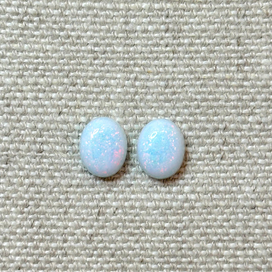 Sterling Opal 8x10mm Oval Cabochon Pair