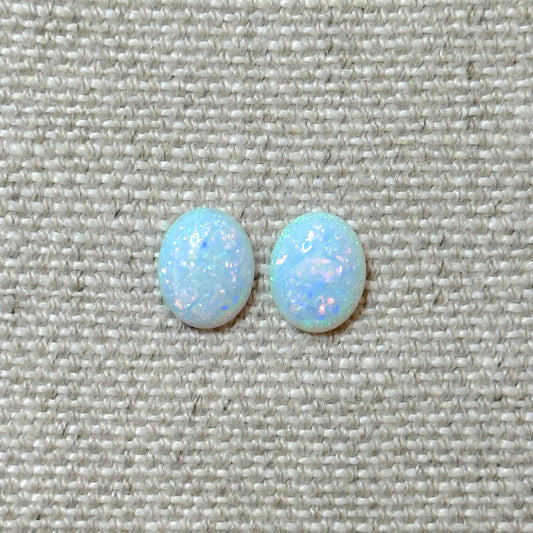 Sterling Opal 8x10mm Oval Cabochon Pair