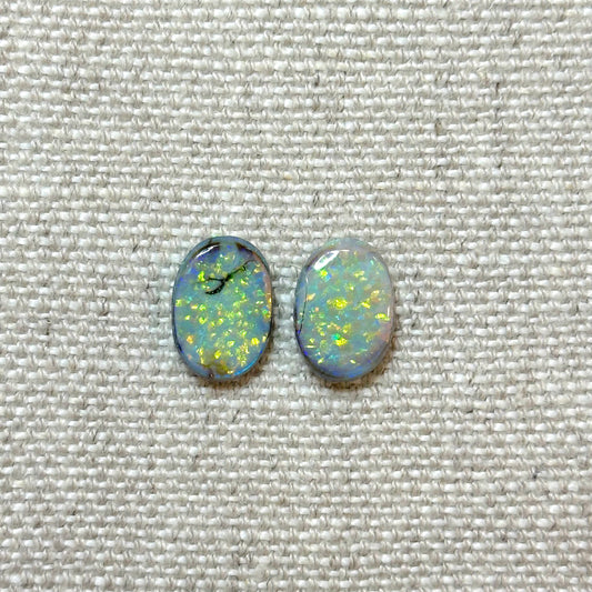 Sterling Opal 10x14mm Pear Cabochon Set