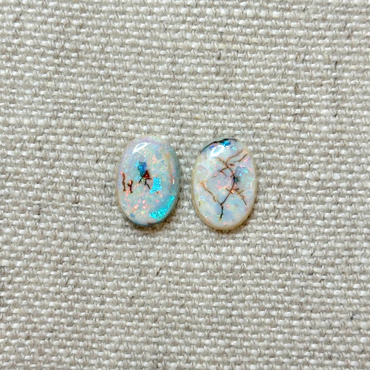 Sterling Opal 10x14mm Pear Cabochon Set