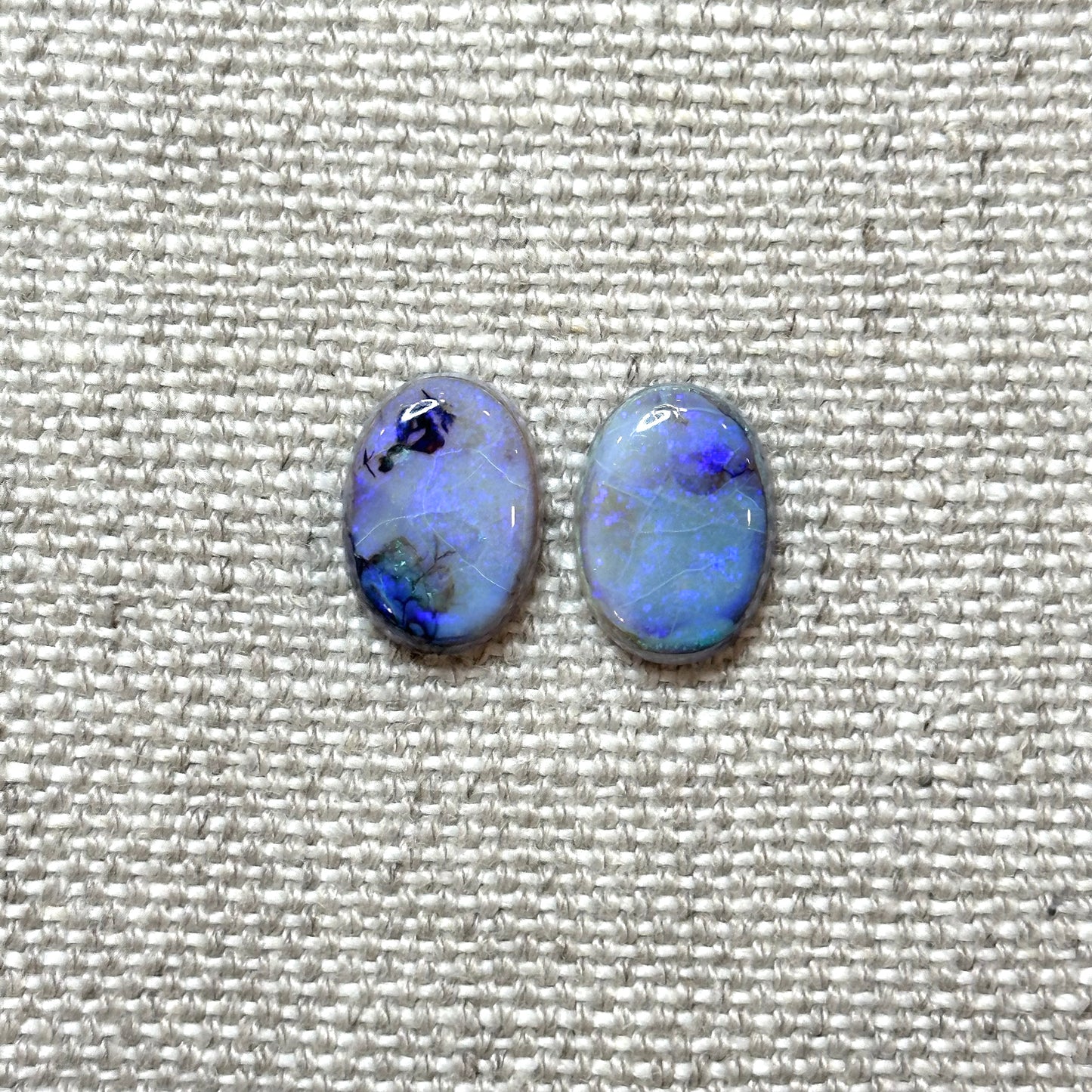 Sterling Opal 10x14mm Pear Cabochon Set