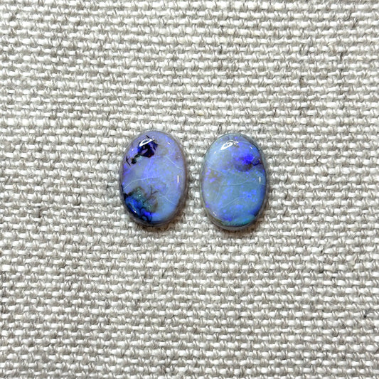 Sterling Opal 10x14mm Pear Cabochon Set