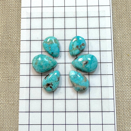 White Water Turquoise Cabochon Set