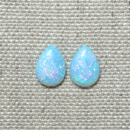 Sterling Opal 10x14mm Pear Cabochon Set