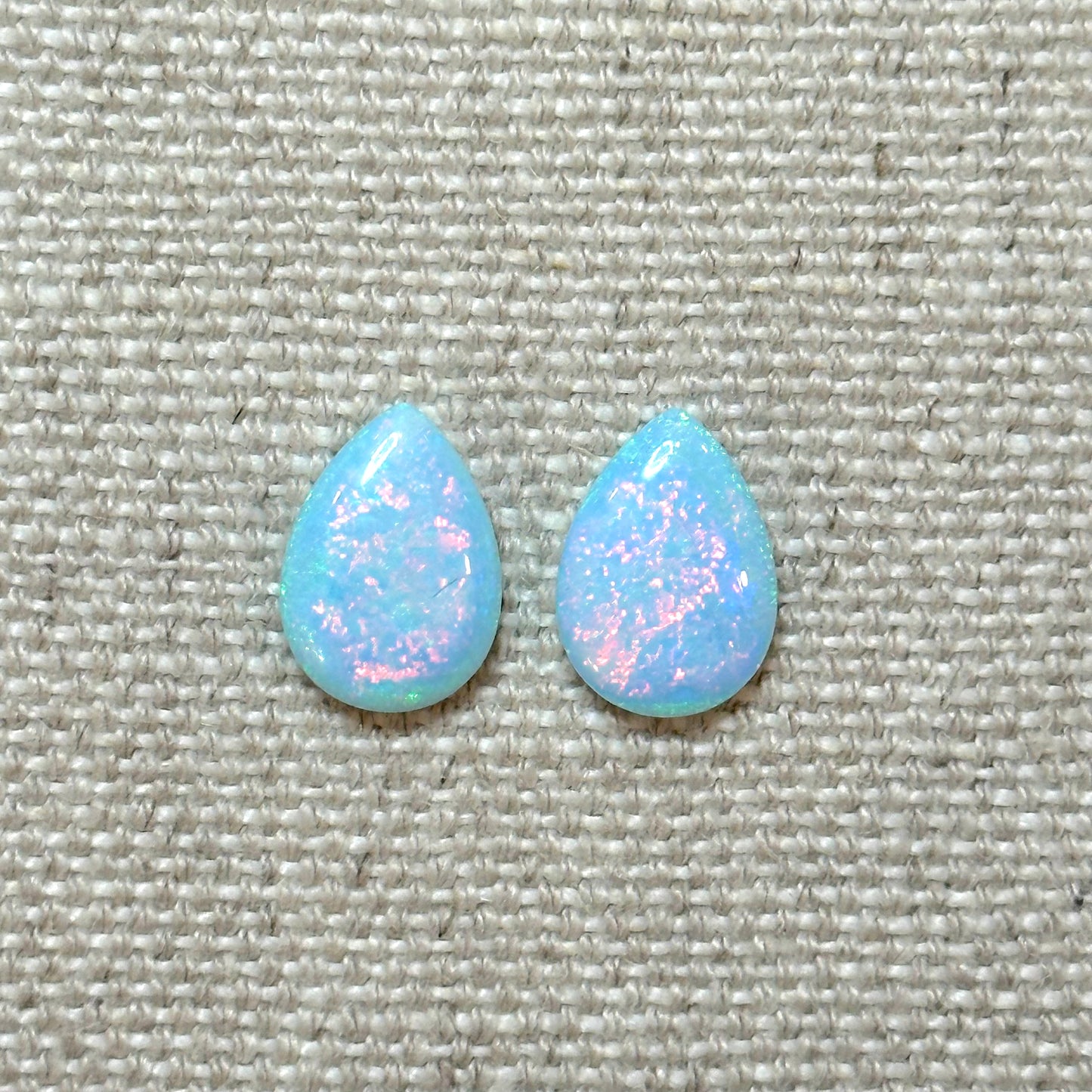 Sterling Opal 10x14mm Pear Cabochon Set