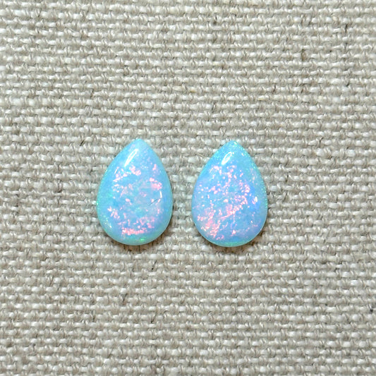Sterling Opal 10x14mm Pear Cabochon Set