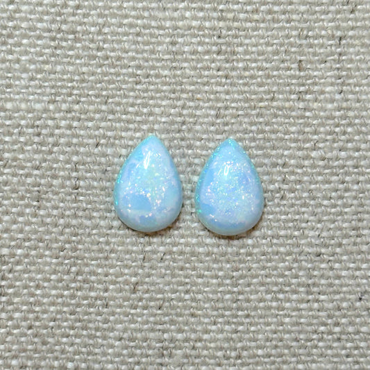 Sterling Opal 10x14mm Pear Cabochon Set