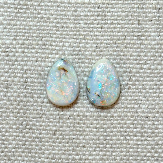 Sterling Opal 10x14mm Pear Cabochon Set