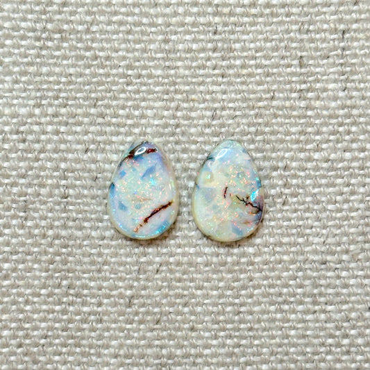 Sterling Opal 10x14mm Pear Cabochon Set