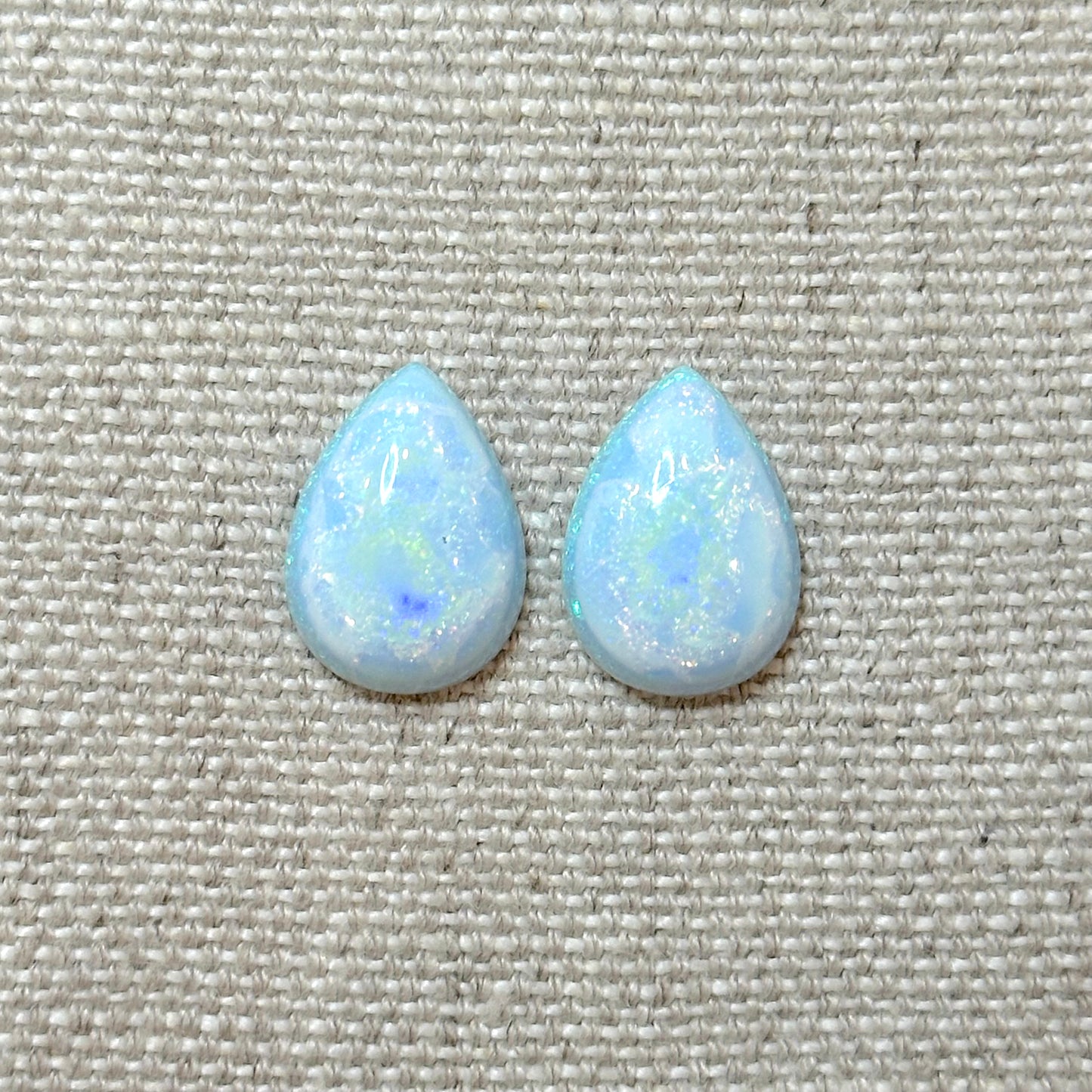 Sterling Opal 13x18mm Pear Cabochon Set