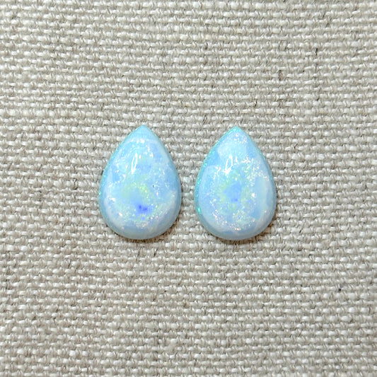Sterling Opal 13x18mm Pear Cabochon Set