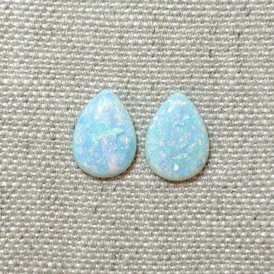 Sterling Opal 13x18mm Pear Cabochon Set