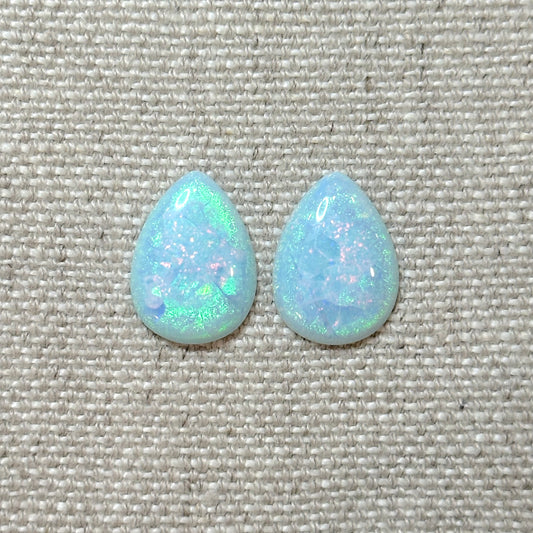 Sterling Opal 13x18mm Pear Cabochon Set