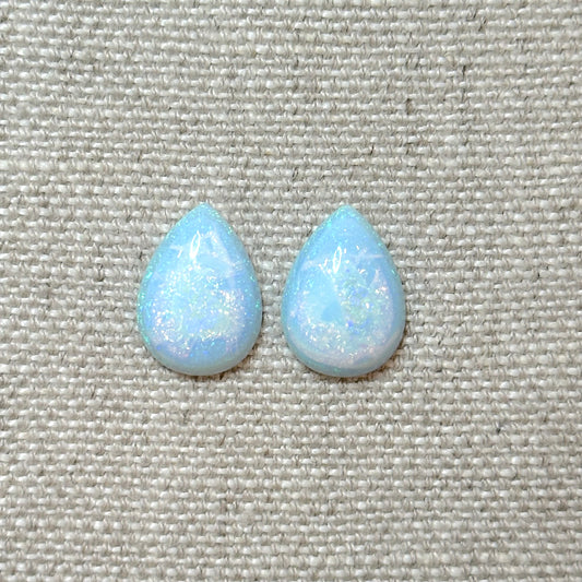 Sterling Opal 13x18mm Pear Cabochon Set