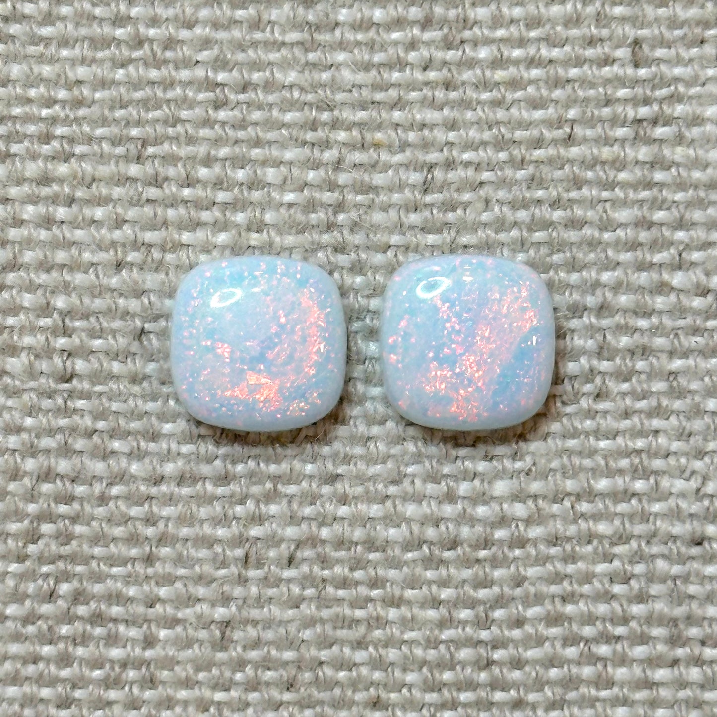 Sterling Opal 10mm Cushion Cut Square Cabochon Set