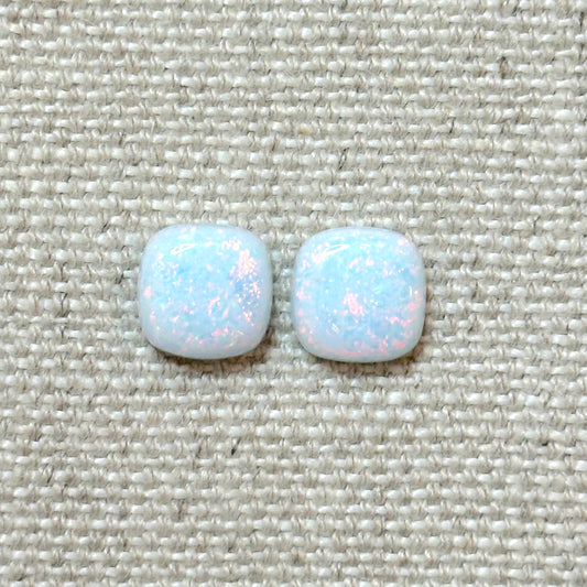 Sterling Opal 10mm Cushion Cut Square Cabochon Set