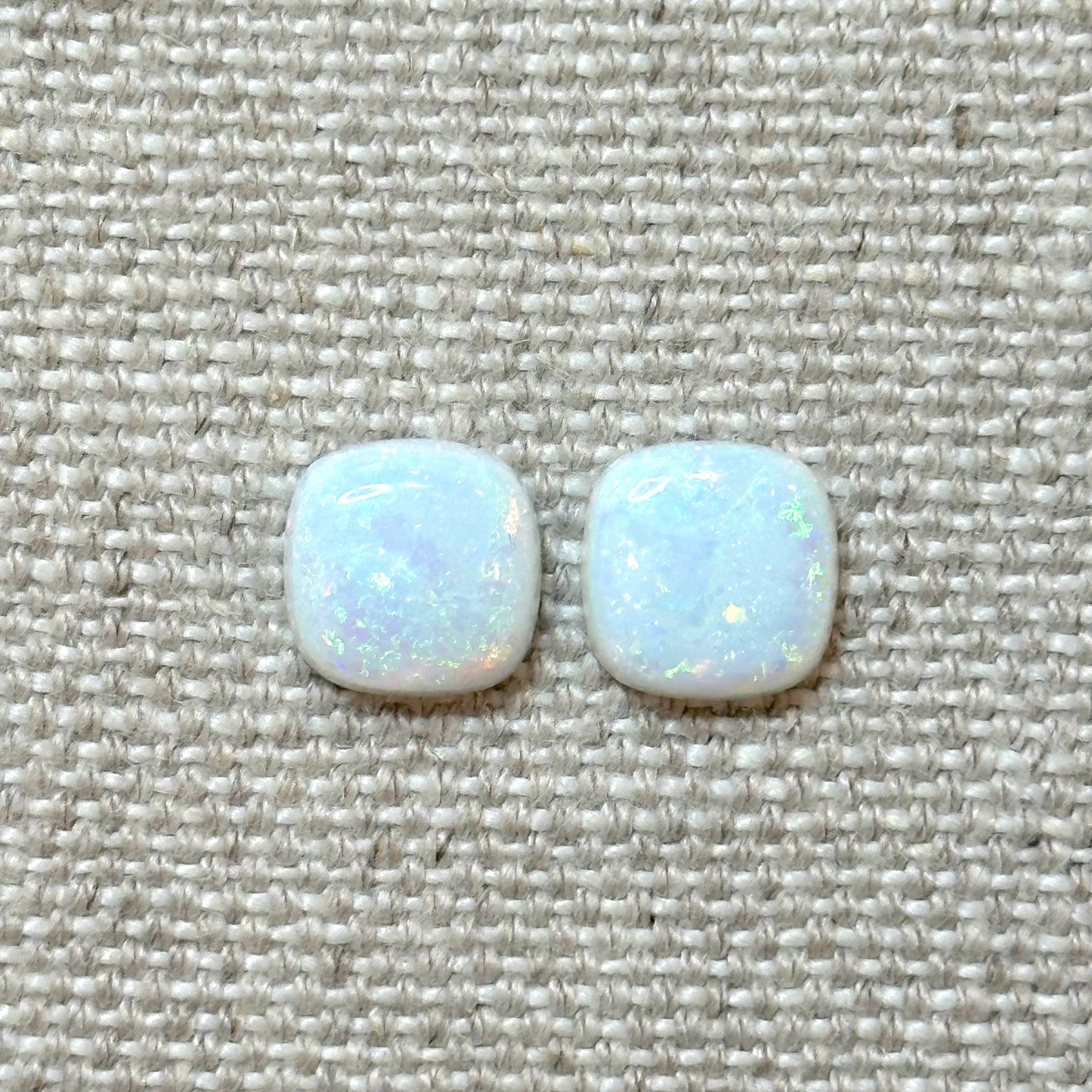 Sterling Opal 10mm Cushion Cut Square Cabochon Set