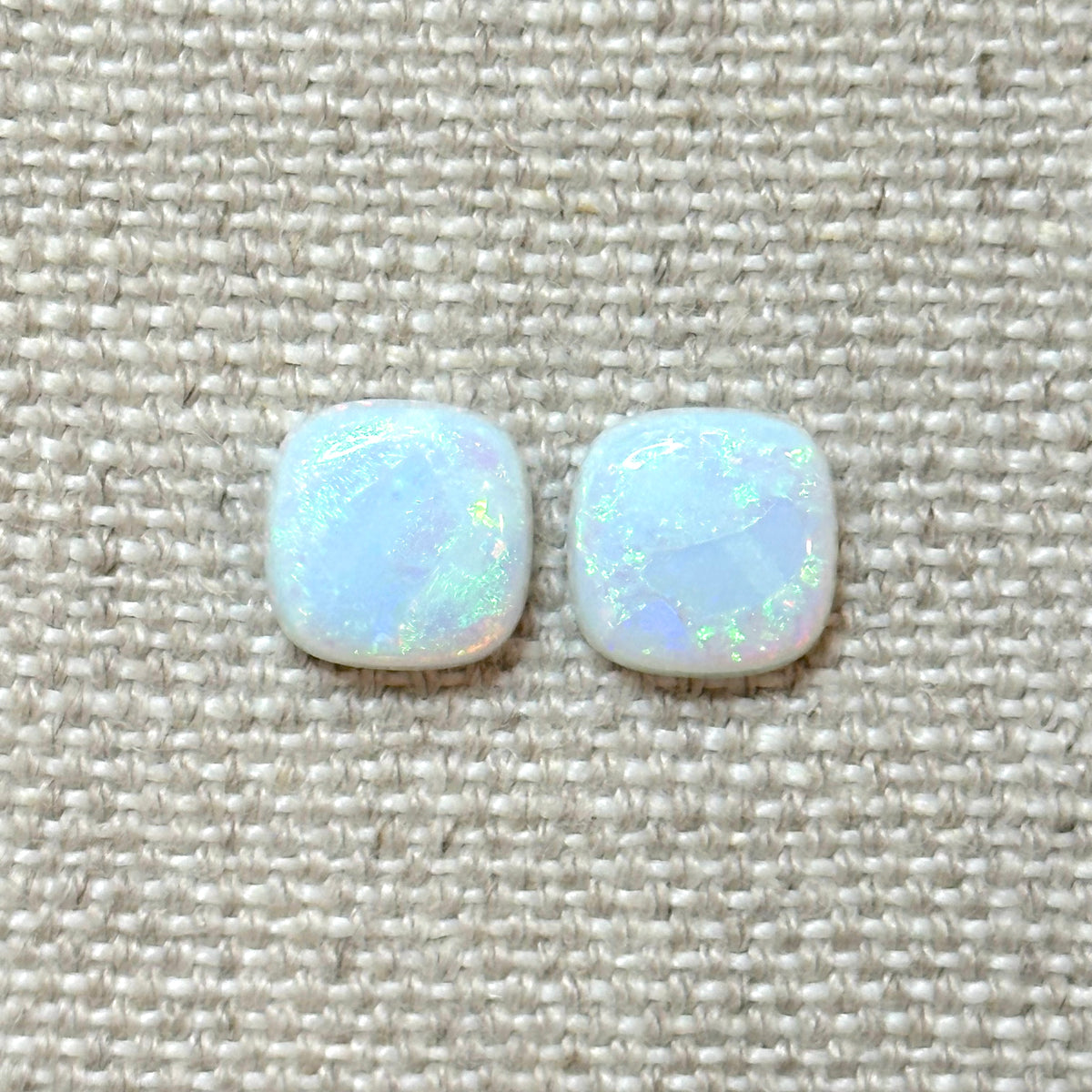 Sterling Opal 10mm Cushion Cut Square Cabochon Set