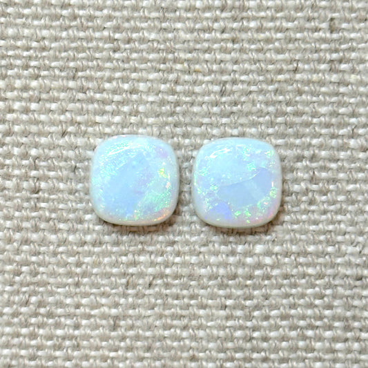 Sterling Opal 10mm Cushion Cut Square Cabochon Set