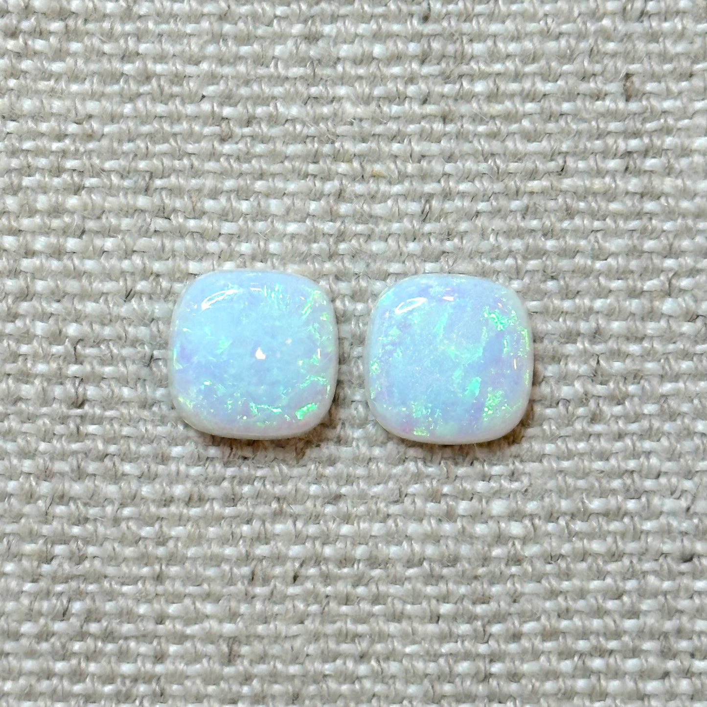 Sterling Opal 10mm Cushion Cut Square Cabochon Set
