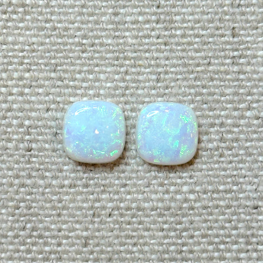 Sterling Opal 10mm Cushion Cut Square Cabochon Set