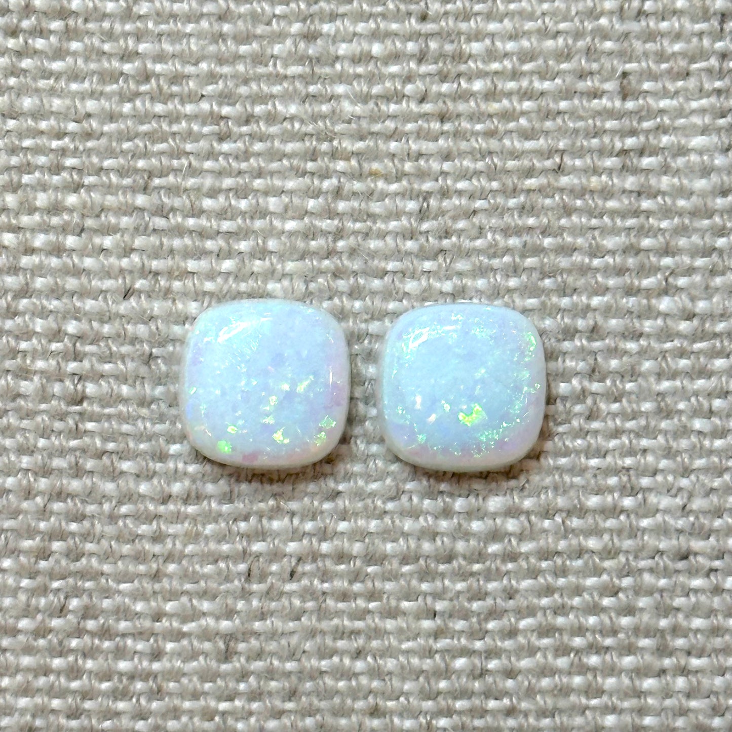 Sterling Opal 10mm Cushion Cut Square Cabochon Set