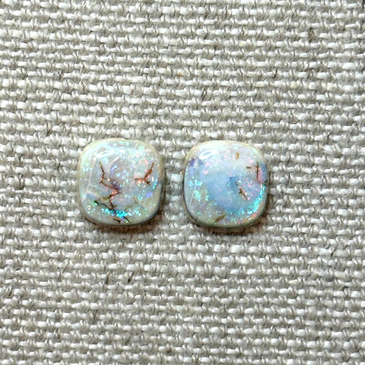 Sterling Opal 10mm Cushion Cut Square Cabochon Set