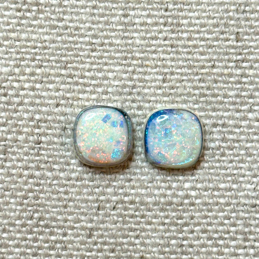 Sterling Opal 10mm Cushion Cut Square Cabochon Set