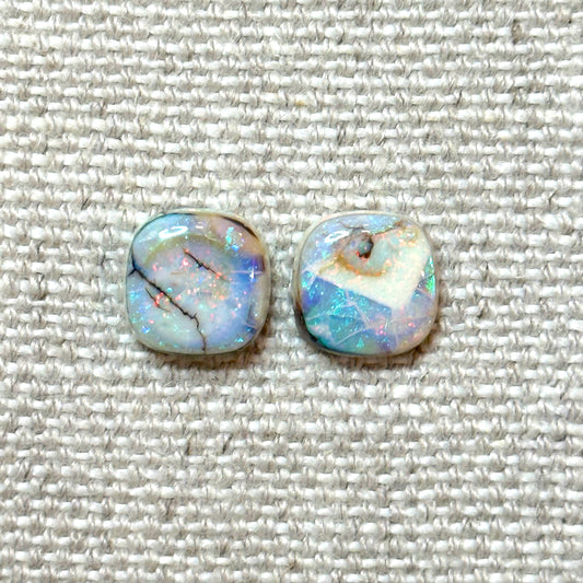 Sterling Opal 10mm Cushion Cut Square Cabochon Set