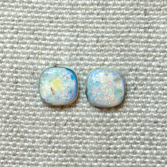 Sterling Opal 10mm Cushion Cut Square Cabochon Set