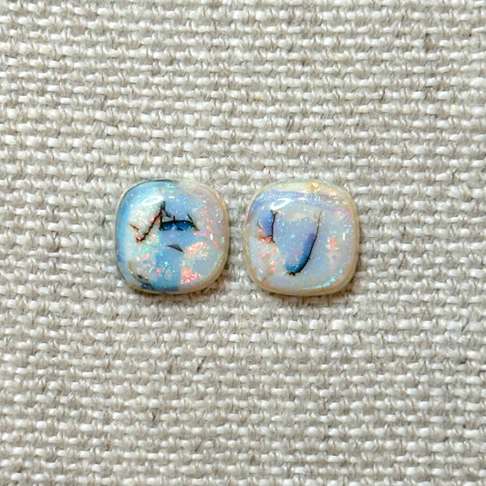 Sterling Opal 10mm Cushion Cut Square Cabochon Set