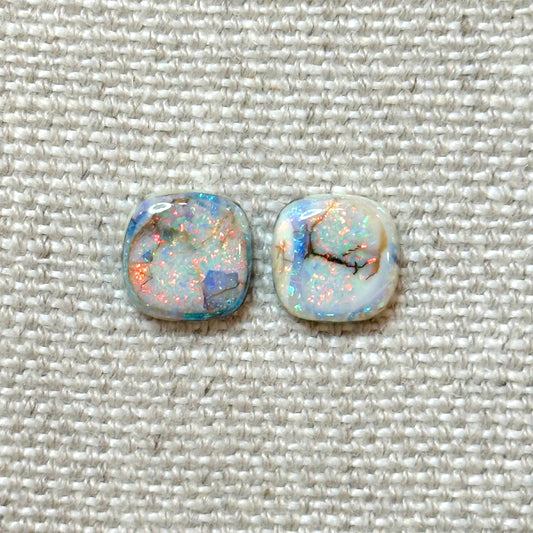 Sterling Opal 10mm Cushion Cut Square Cabochon Set