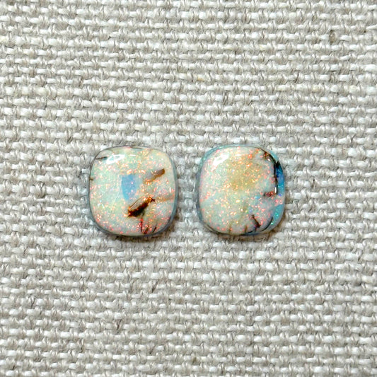 Sterling Opal 10mm Cushion Cut Square Cabochon Set