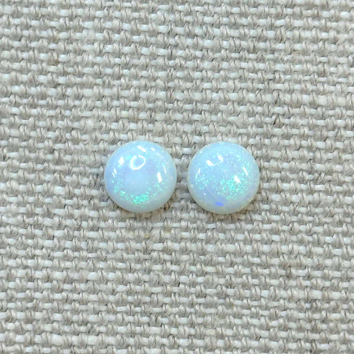 Sterling Opal 8mm Round Cabochon Set