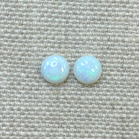 Sterling Opal 8mm Round Cabochon Set