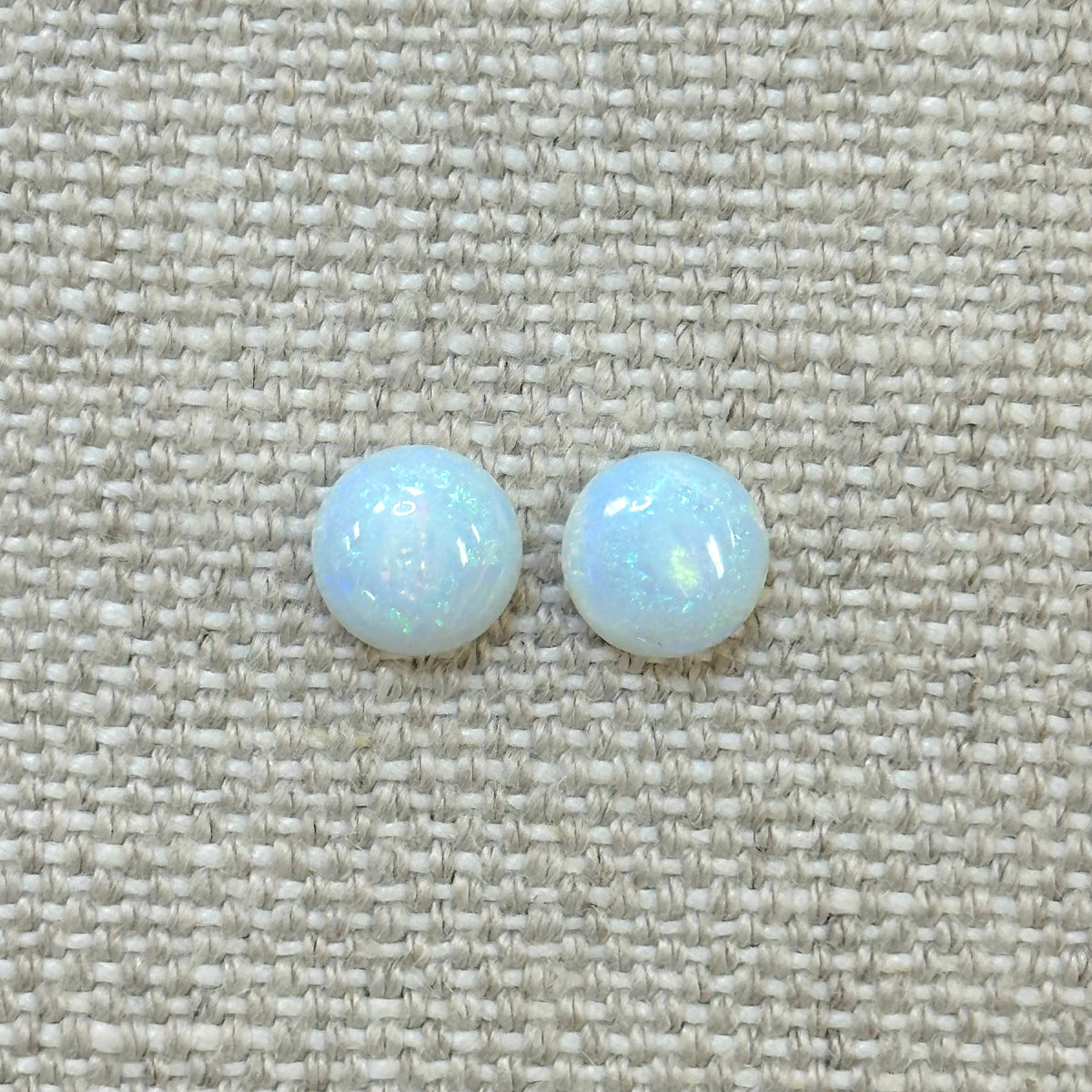 Sterling Opal 8mm Round Cabochon Set