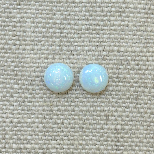 Sterling Opal 8mm Round Cabochon Set