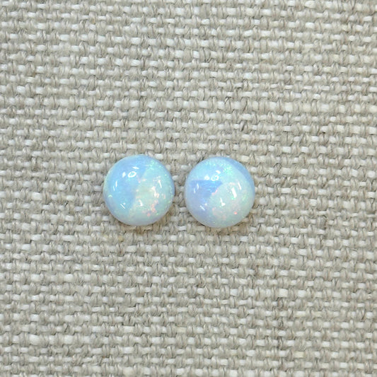 Sterling Opal 8mm Round Cabochon Set