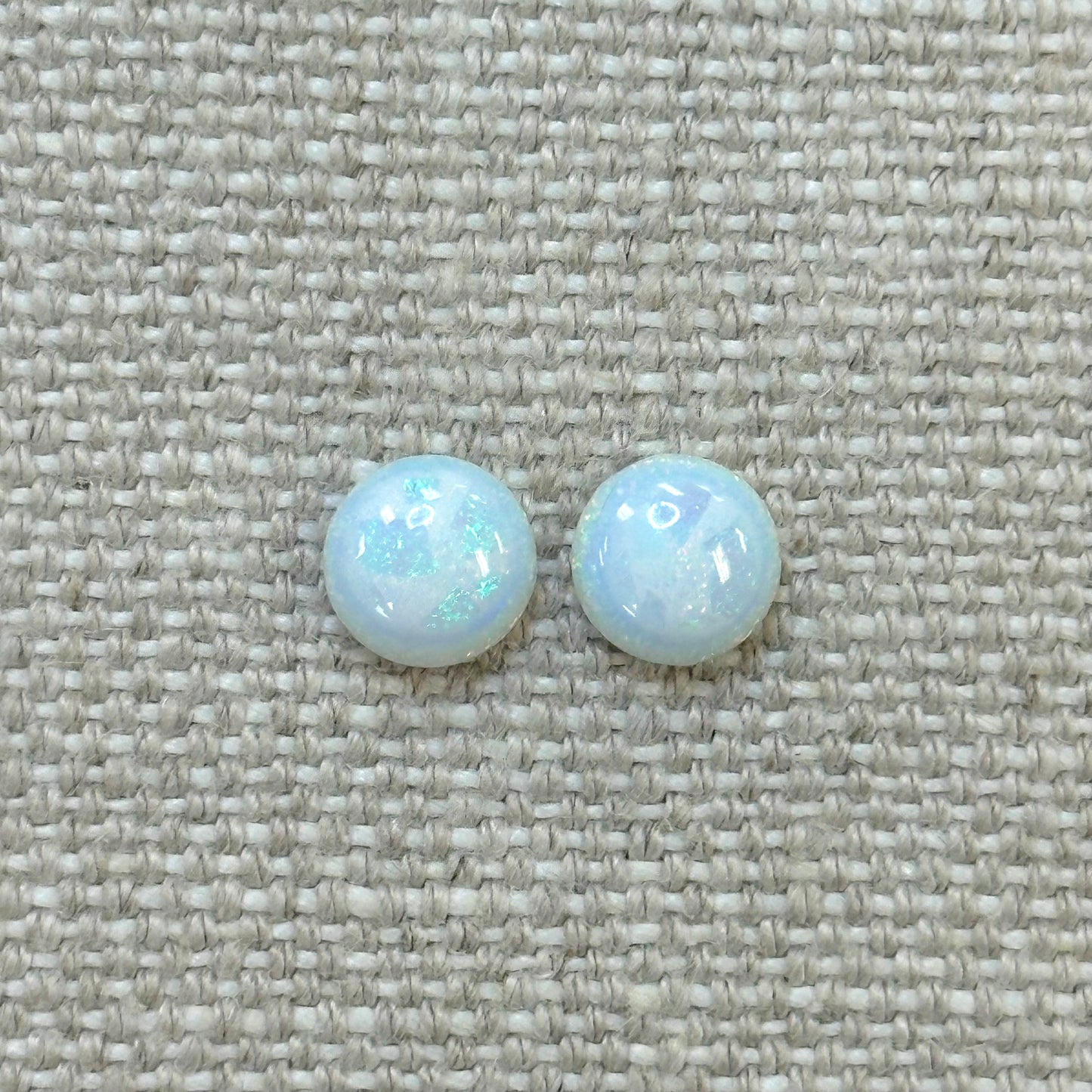 Sterling Opal 8mm Round Cabochon Set