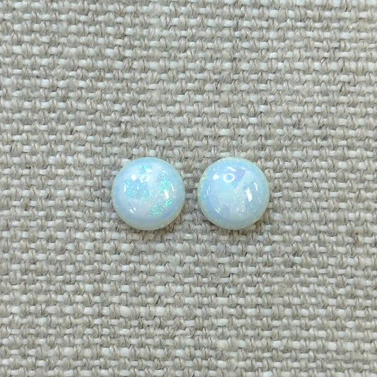 Sterling Opal 8mm Round Cabochon Set