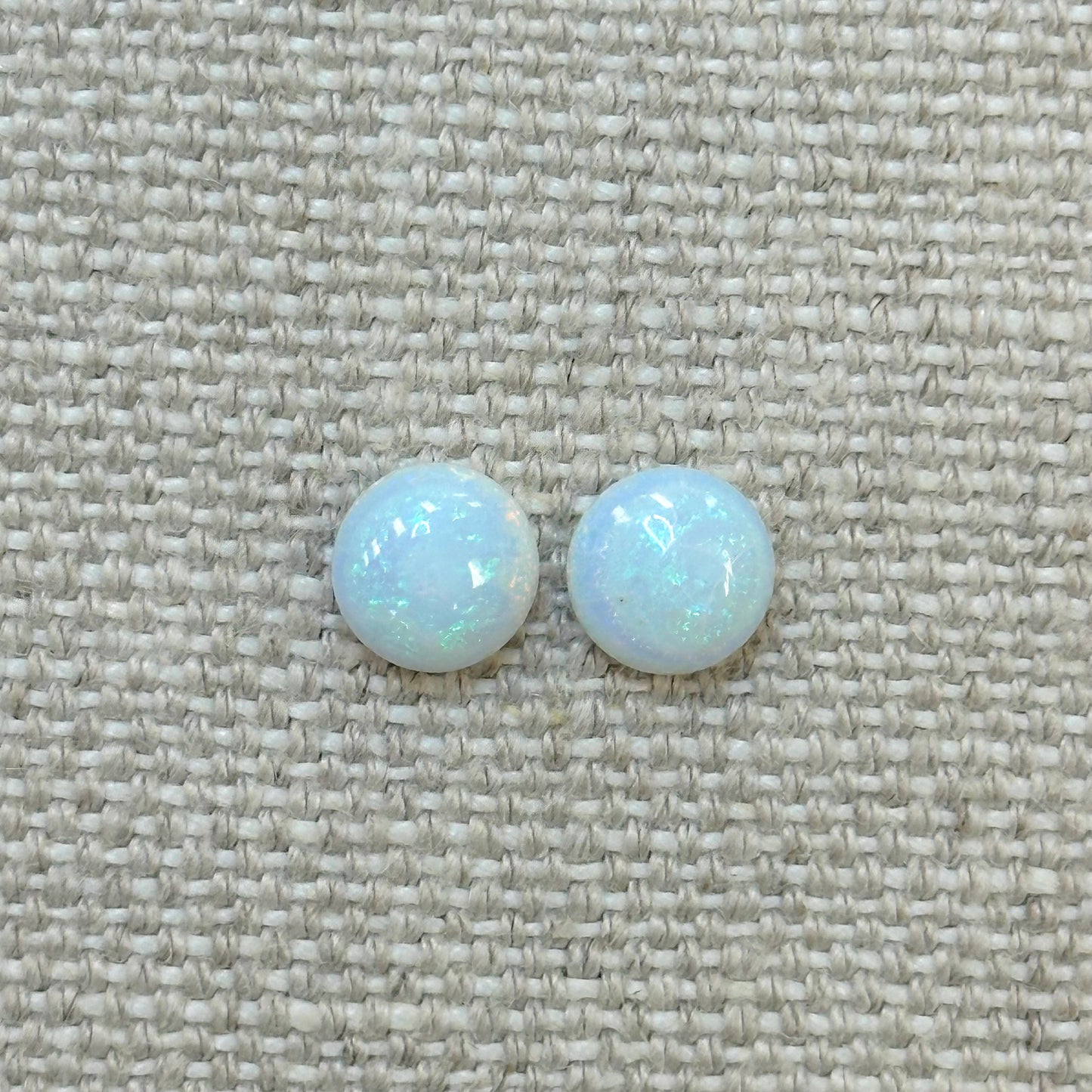 Sterling Opal 8mm Round Cabochon Set