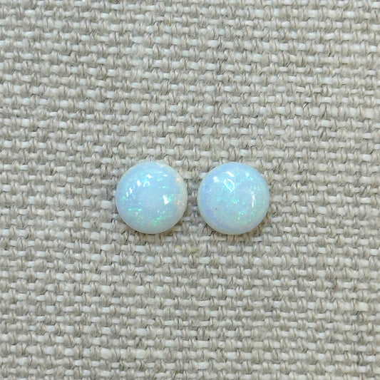 Sterling Opal 8mm Round Cabochon Set