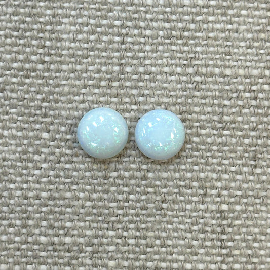 Sterling Opal 8mm Round Cabochon Set