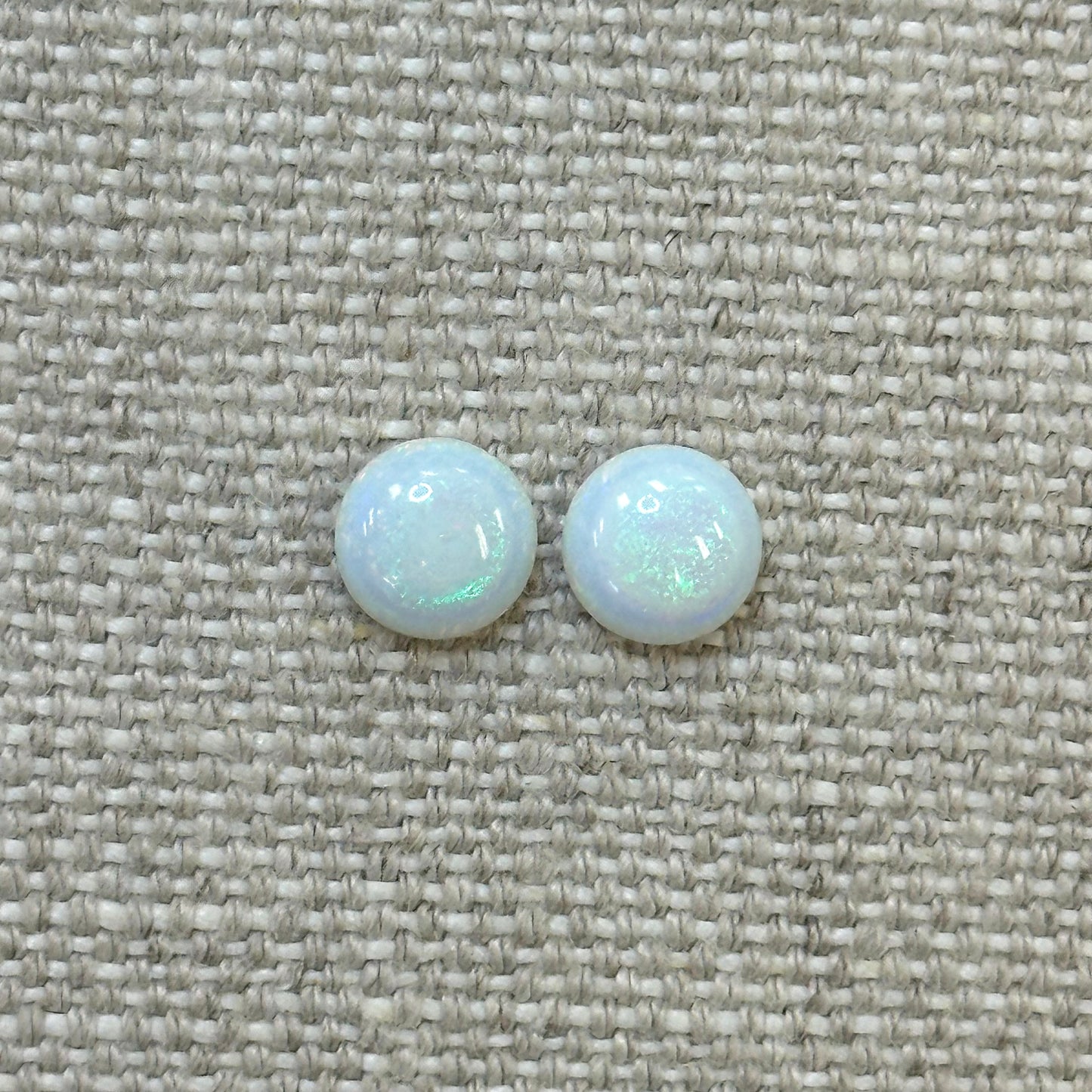 Sterling Opal 8mm Round Cabochon Set