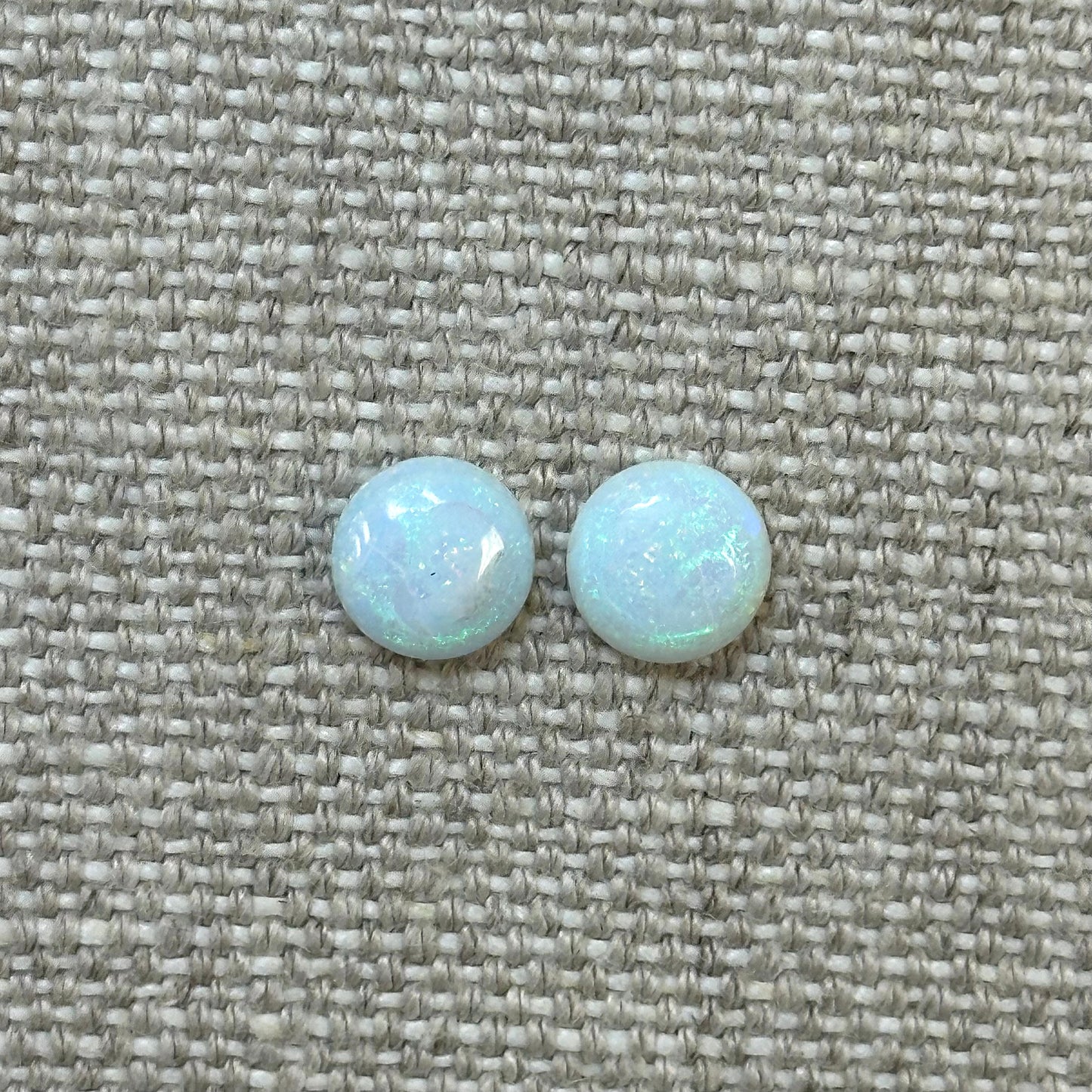 Sterling Opal 8mm Round Cabochon Set