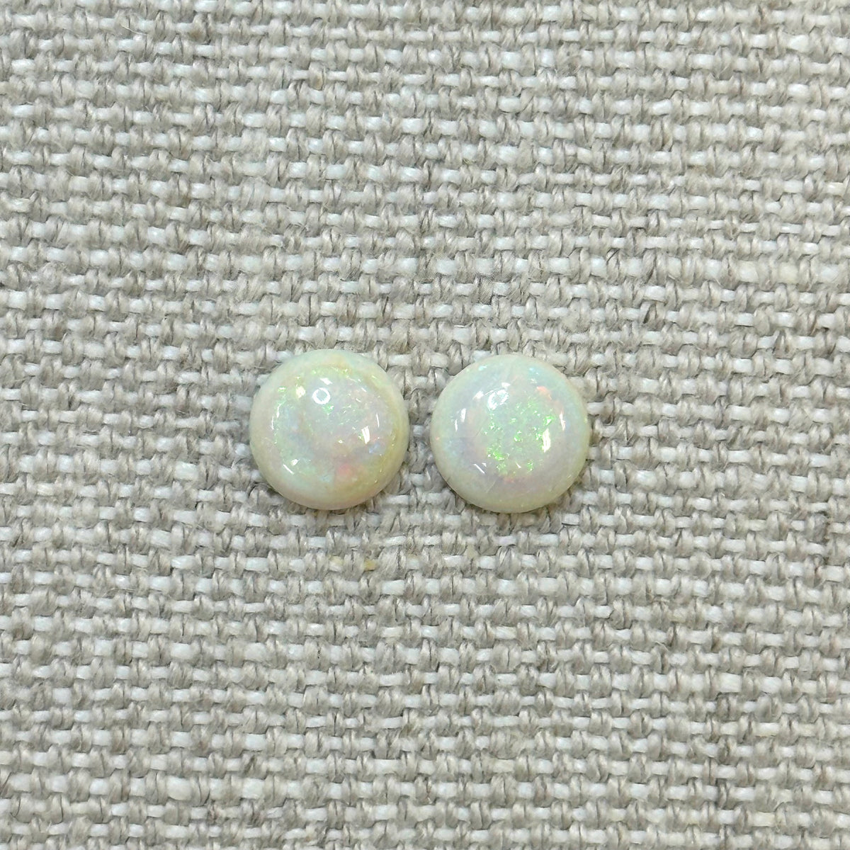 Sterling Opal 8mm Round Cabochon Set