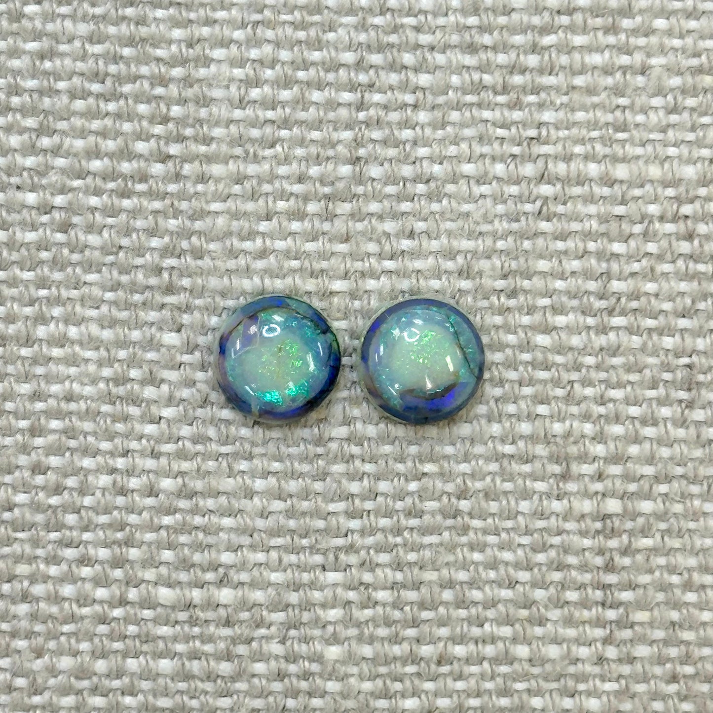 Sterling Opal 8mm Round Cabochon Set