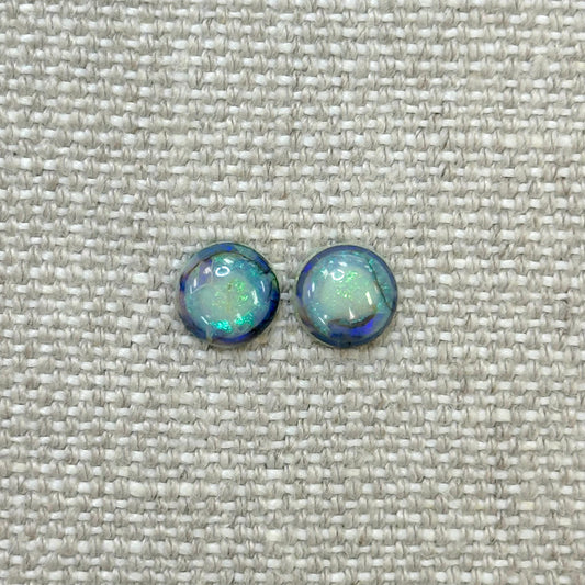 Sterling Opal 8mm Round Cabochon Set